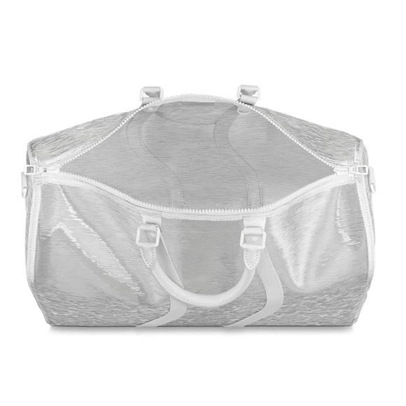 Louis Vuitton Keepall Bandouliere 50 Clear Epi White Duffle Weekend Travel Bag - Picture 10 of 12